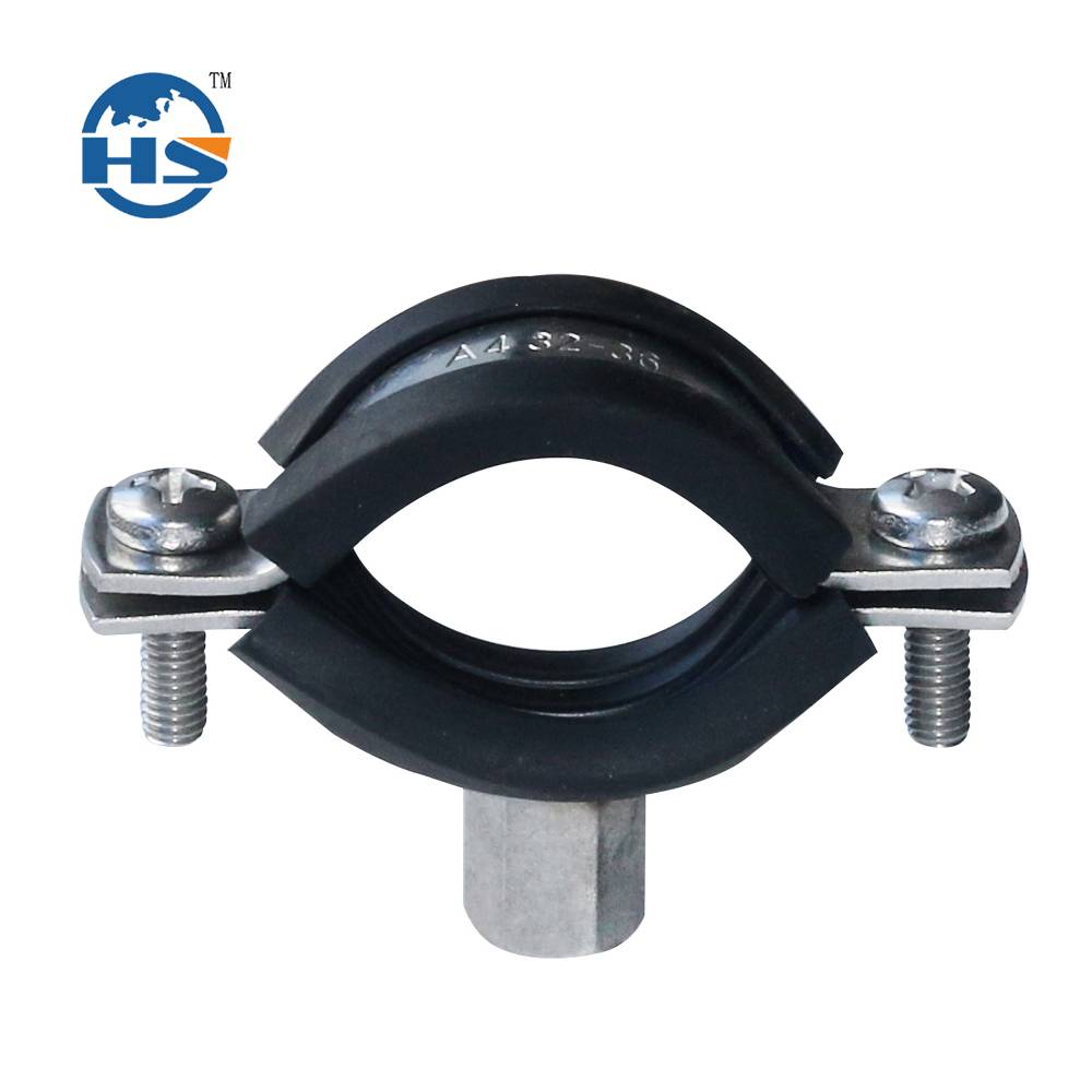 Heavy duty pipe clamp with rubber